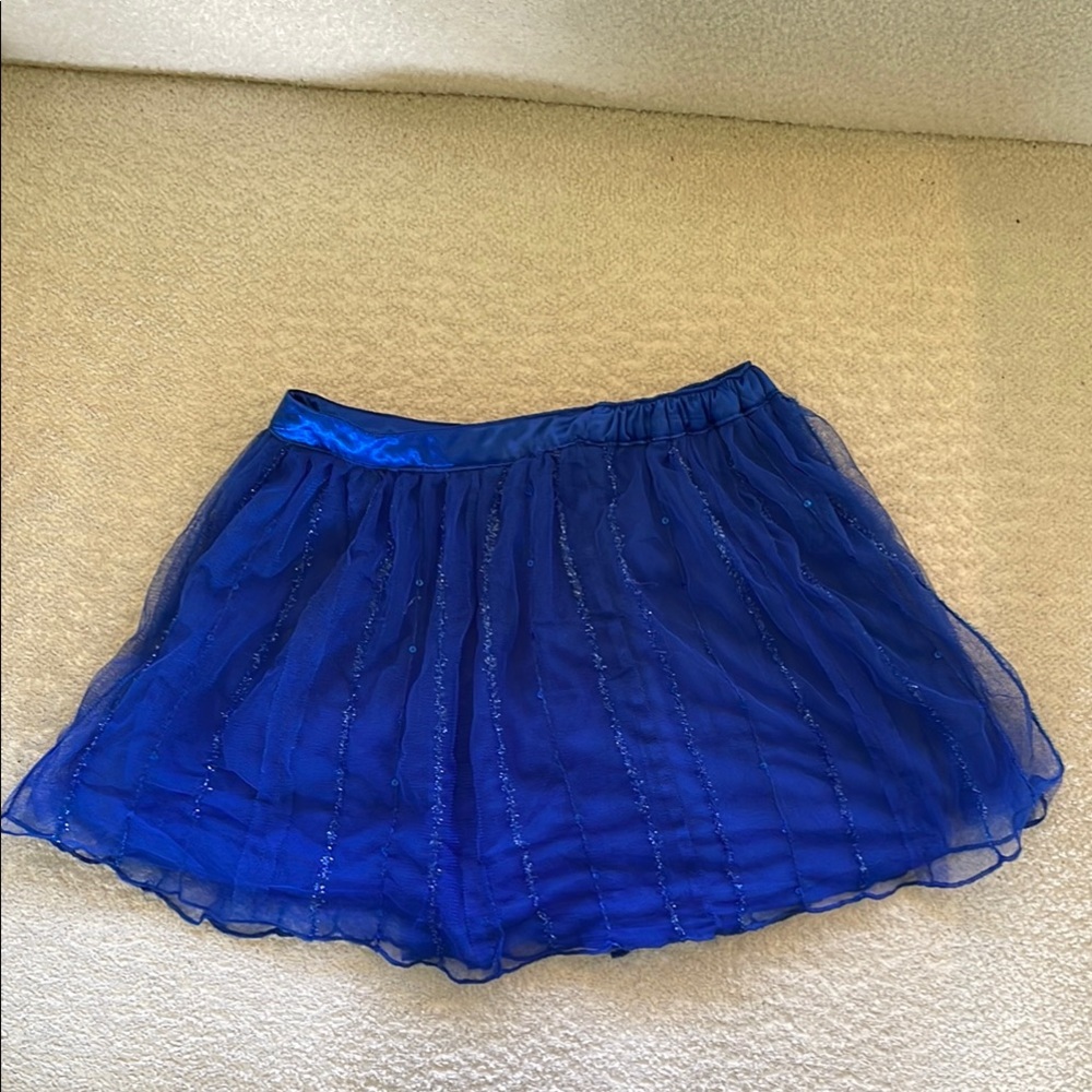 Justice Blue Skirt with Ruffles and beading